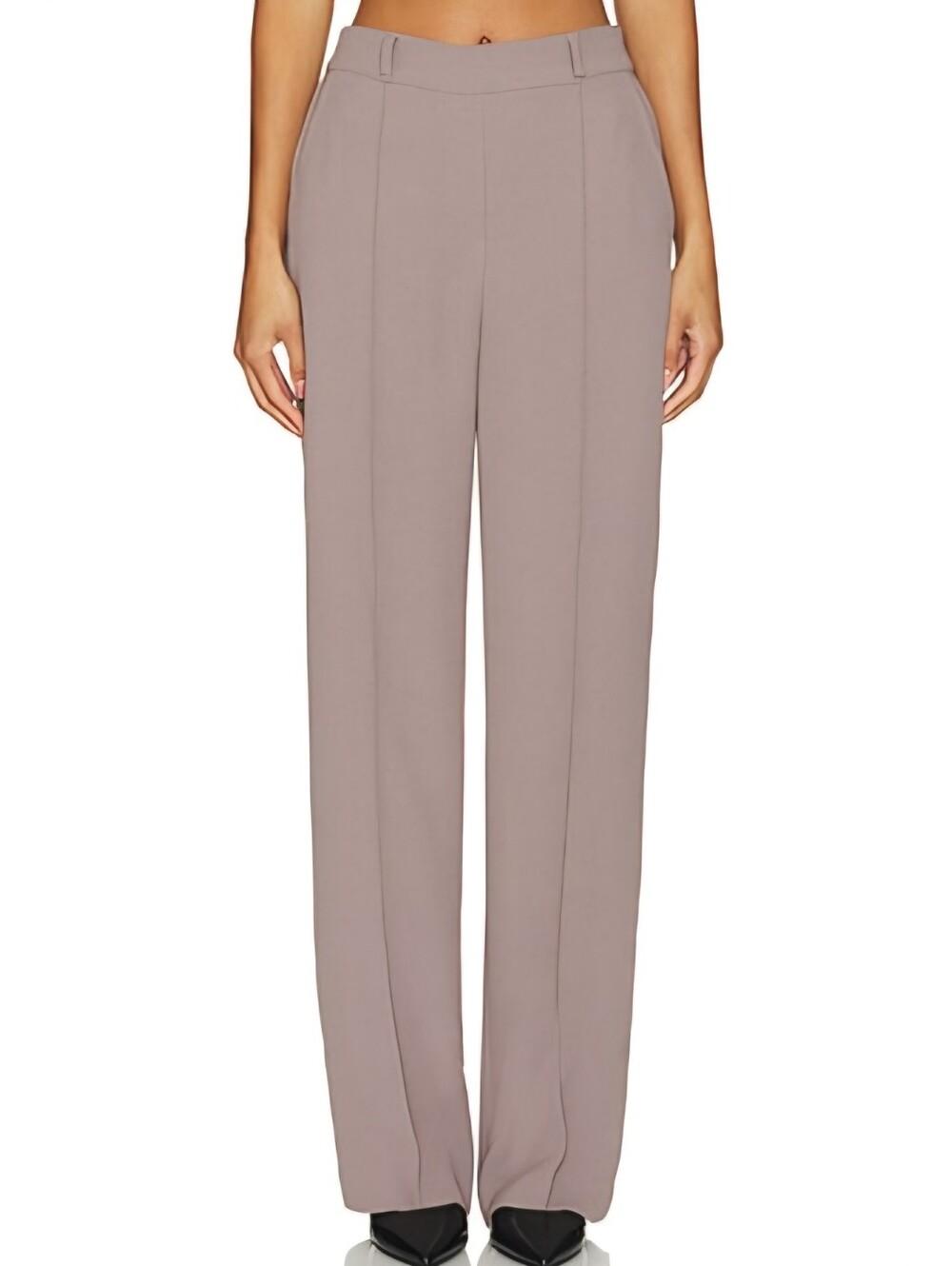Spanx NWT Beige Crepe Straight Leg Trouser Pants in Smoke